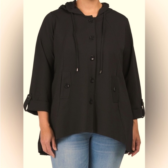 Christian Siriano Jackets & Blazers - Christian Siriano Ponte A-line Hooded Jacket Size 1X